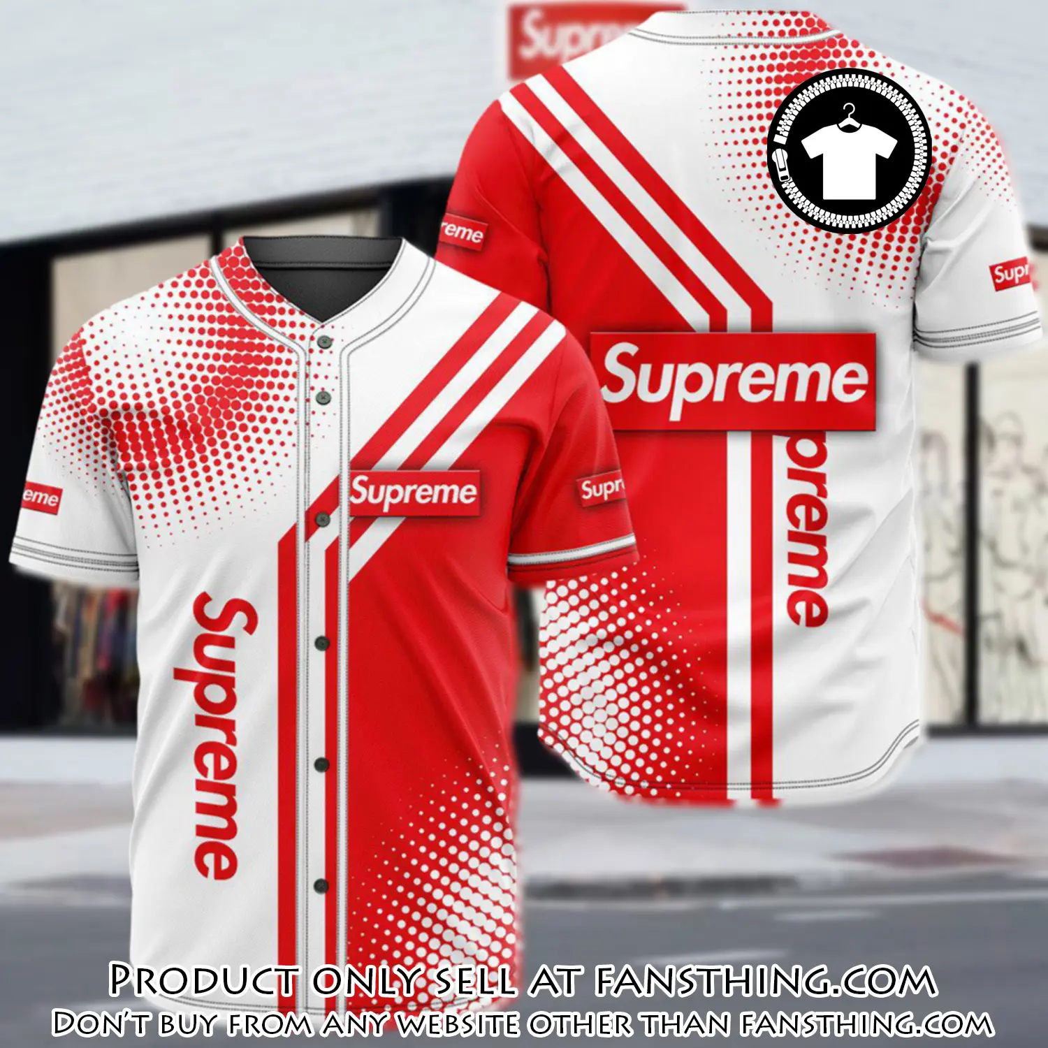 Supreme white red baseball jersey shirt luxury bjs1247 fst4728875